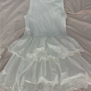 GAP White Layered Eyelet Kids Dress size 10 girls